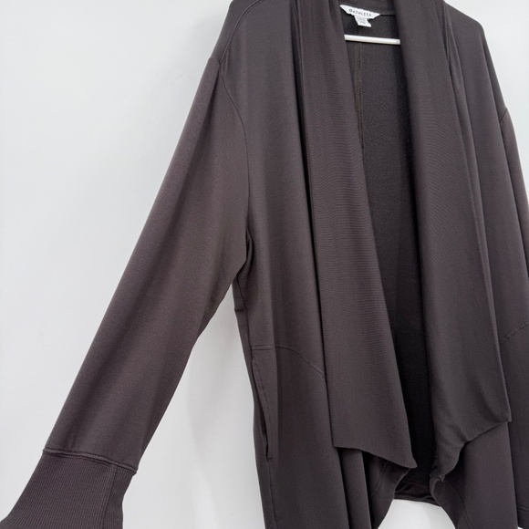 Athleta Cardigan Women 1X Brown Pranayama Restore Wrap Stretch Comfy Athleisure - Picture 3 of 14